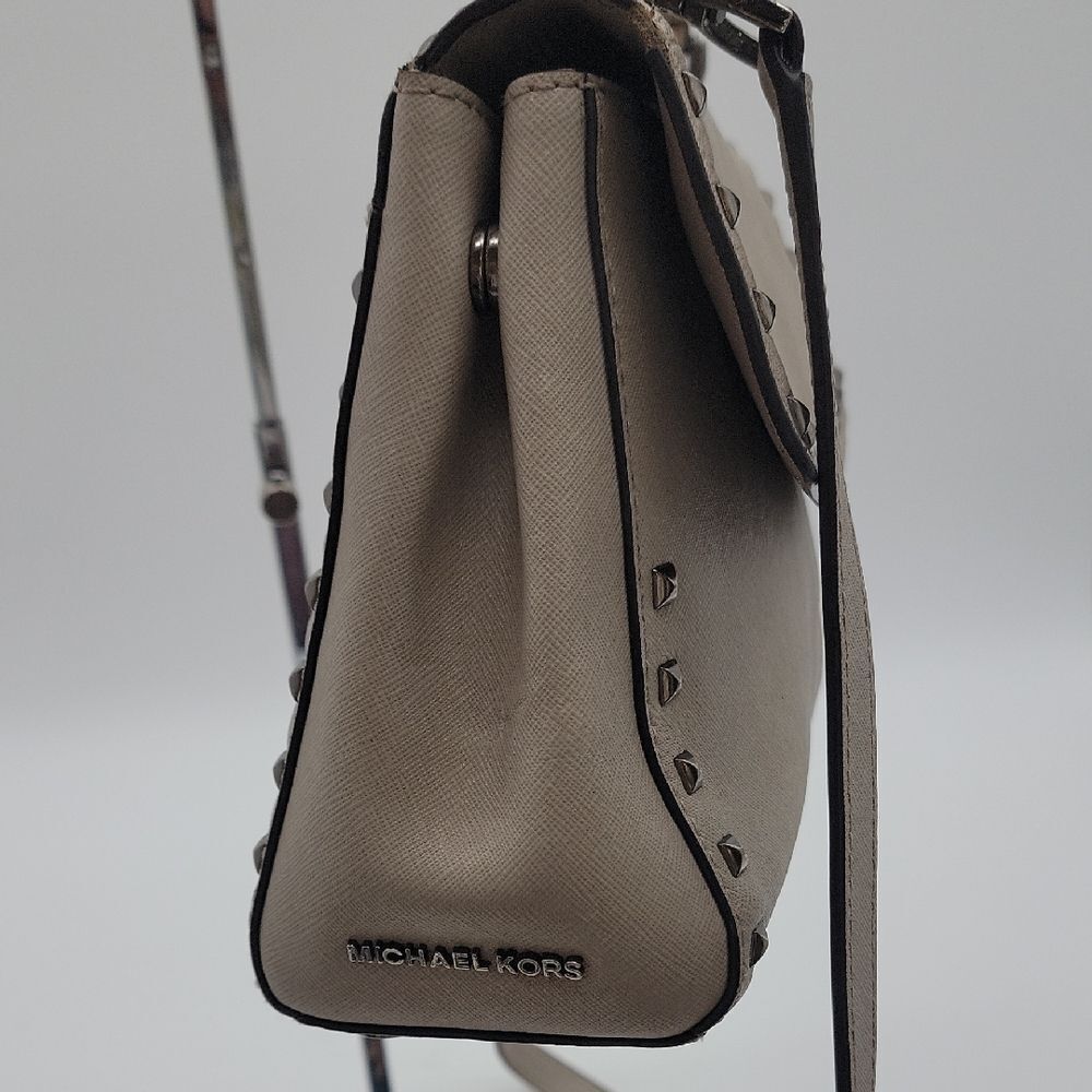 Michael Kors Taupe Studded Satchel - Picture 6 of 13
